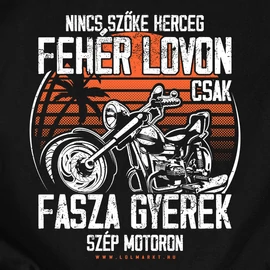 Fasza gyerek motoron férfi póló (Fekete)