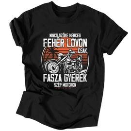 Fasza gyerek motoron férfi póló (Fekete)