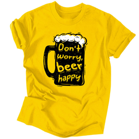 Beer happy férfi póló (Sárga)