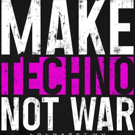 Make techno férfi póló (Fekete)