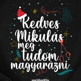 Kedves Mikulás gyerek póló (Fekete)
