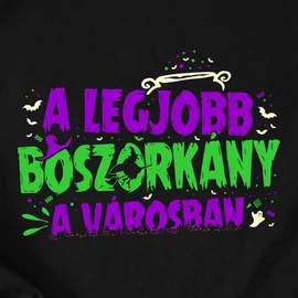 A legjobb boszorkány a városban kapucnis pulóver (Fekete)