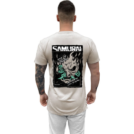 Samurai (Cyberpunk) longfit férfi póló (Silver)