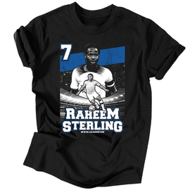 Raheem Sterling  szurkolói férfi póló (Fekete)
