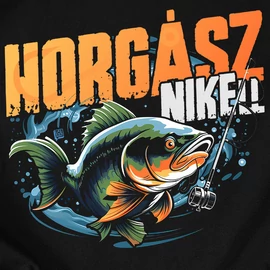 HorgászNIKEll férfi póló (Fekete)