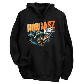 HorgászNIKEll kapucnis pulóver (Fekete)