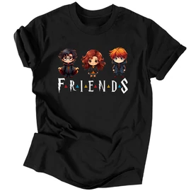 Harry potter friends férfi póló (Fekete)