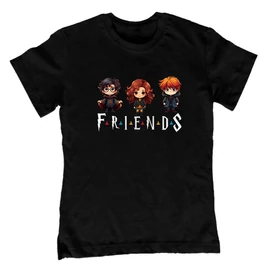 Harry potter friends gyerek póló (Fekete)