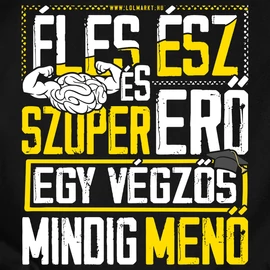 Éles ész ... végzős férfi póló (Fekete)