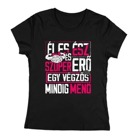 Éles ész... végzős női póló (Fekete)