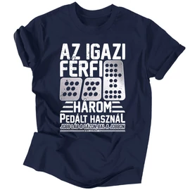 Jobb láb a gázon férfi póló (Sötétkék)