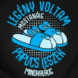 Papucs mindhalálig férfi póló (Fekete)