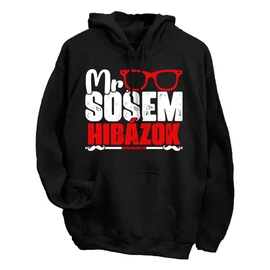 Mr. sosem hibázok kapucnis pulóver (Fekete)