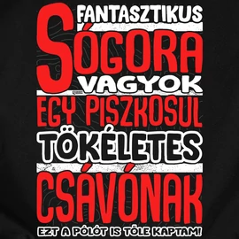 Fantasztikus sógora (csávónak) férfi póló (Fekete)