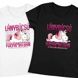  Az utolsó szabad estély - lánybúcsú póló szett (Fehér-Fekete)
