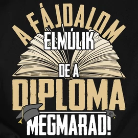 A diploma megmarad női póló (Fekete)