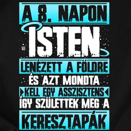 Megszülettek a keresztapák férfi póló (Fekete)