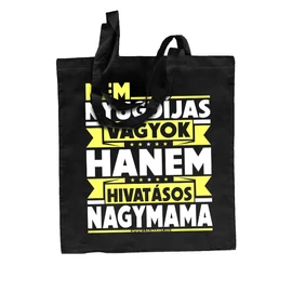 Hivatásos nagymama vászontáska (Fekete)