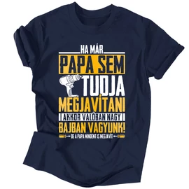Papa mindent megjavít férfi póló  (Sötétkék)