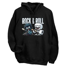 Rock &amp; Roll kapucnis pulóver (Fekete)