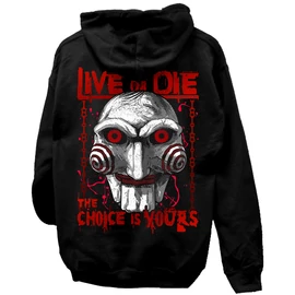 Live or die kapucnis pulóver (Fekete)