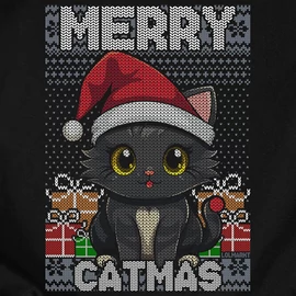 Merry catmas férfi póló (Fekete)