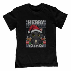 Merry catmas gyerek póló (Fekete)