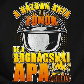 Apa a király kötény (Fekete)