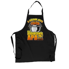 Apa a király kötény (Fekete)