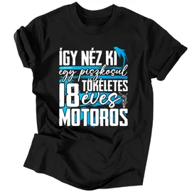 Tökéletes X éves motoros férfi póló (Fekete)