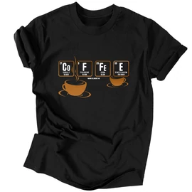 Coffee periódusos rendszer férfi póló (Fekete)