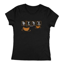 Coffee periódusos rendszer női póló (Fekete)