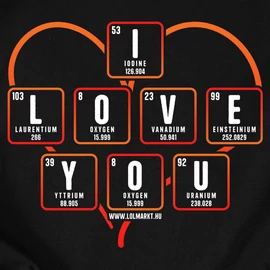 I love you periódusos rendszer férfi póló (Fekete)
