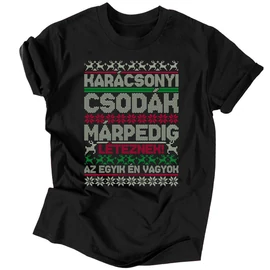 Karácsonyi csoda férfi póló (Fekete)