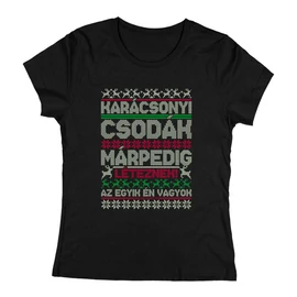 Karácsonyi csoda női póló (Fekete)