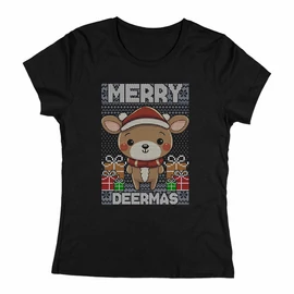 Merry deermas női póló (Fekete)