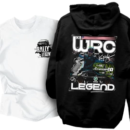 WRC LEGEND kapucnis pulcsi és Rally Legend póló szett (Fehér-Fekete)