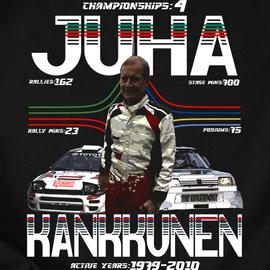 Juha Kankkunen férfi póló (Fekete)