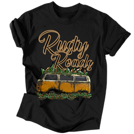 Rusty Roads férfi póló (Fekete)