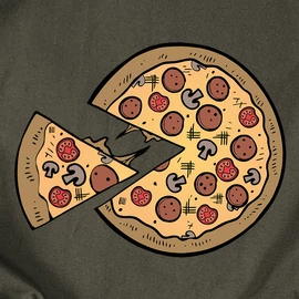 Pizza Love (színes verzió) páros póló szett (Sötétszürke)
