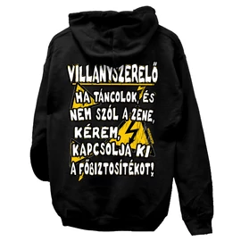 Villanyszerelő kapucnis pulóver (Fekete)