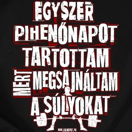 Megsajnáltam a súlyokat férfi póló (Fekete)