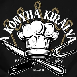 A konyha királya kötény (Fekete)