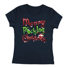 Merry F0cking Christmas női póló (Sötétkék)