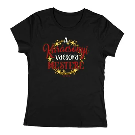 A karácsonyi vacsora mestere  női póló (Fekete)