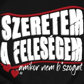 Szeretem a feleségem férfi póló (Fekete)