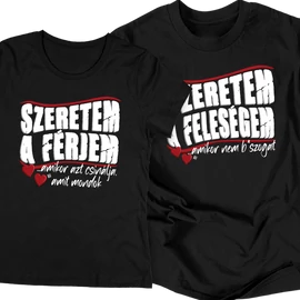 Szeretem a felegésem/férjem póló szett (Fekete)
