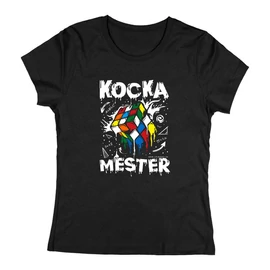  Kocka mester női póló (Fekete)