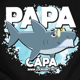 Papa cápa férfi póló (Fekete)