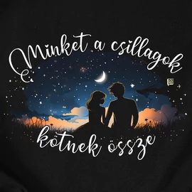 Minket a csillagok kötnek össze férfi póló (Fekete)